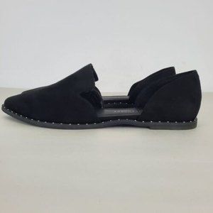 Chinese Laundry Womens Emy D’orsay Black Suede Flat Pointed Toe Studded Size 10